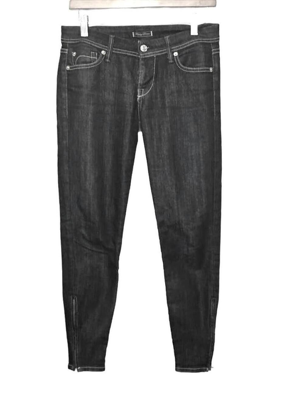 Fidelity Denim Slick Skinny Jeans Dark Wash Viper Rinse Size 27  Polished Chic